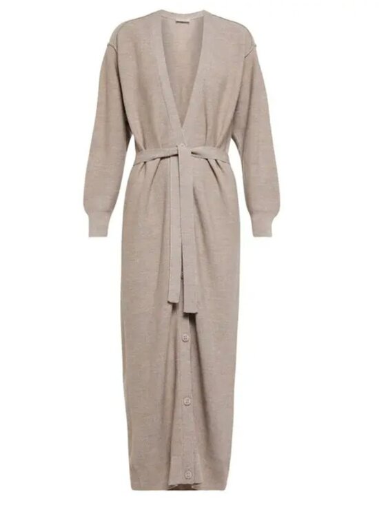 LEMAIRE wool-blend longline cardigan Light Beige Button Down S - Picture 1 of 8